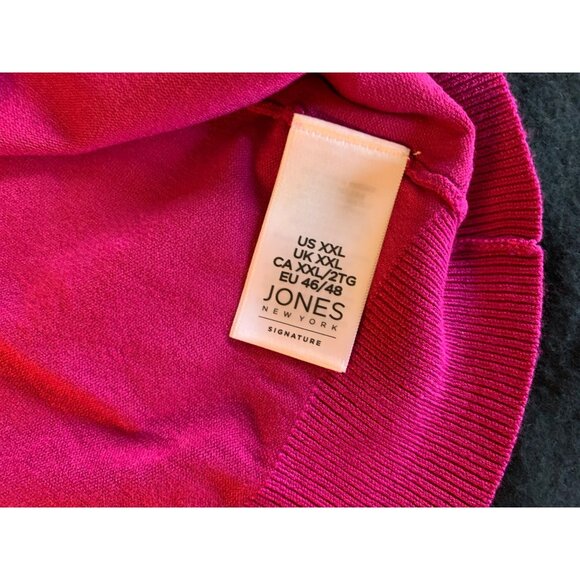 Jones New York Signature Womens Size XXLarge Fuchsia Cardigan Sweater - Picture 6 of 11